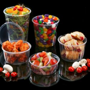 Round Food Containers Plastic Clear (+lids)