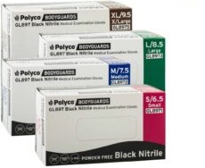 Polyco Disposable Black Nitrile Gloves