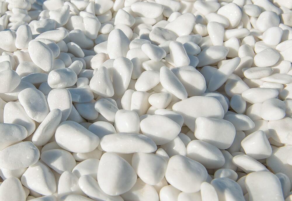 Decorative Marble Extra White Stones / Pebbles 1-3cm 1000KG