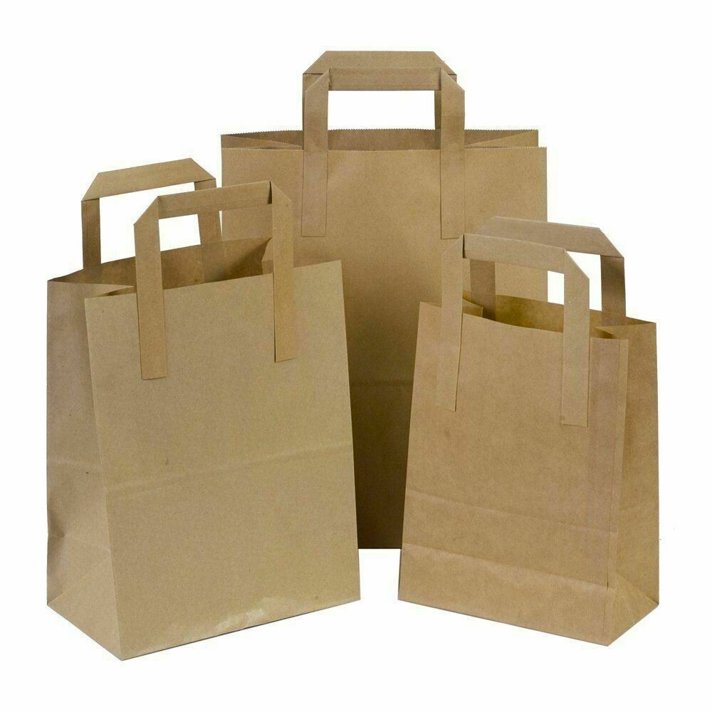 Kraft Paper SOS Food Carrier Bags with Handles - Image 4