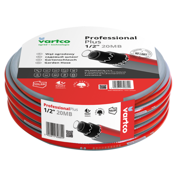 Garden Hose Reinforced Outdoor Red Grey Premium 6 Layer 1/2inch 20m