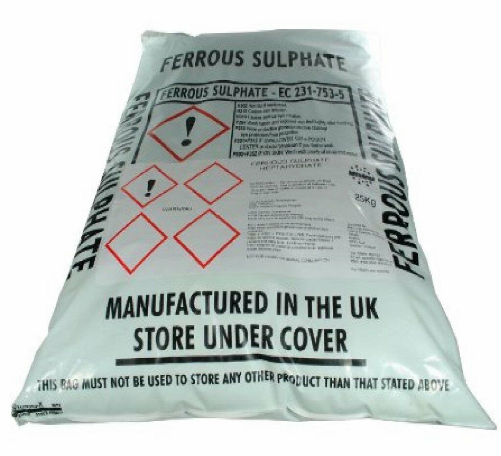 25kg SULPHATE OF IRON (FERROUS SULPHATE) LAWN GREENING TONIC Soluble in water