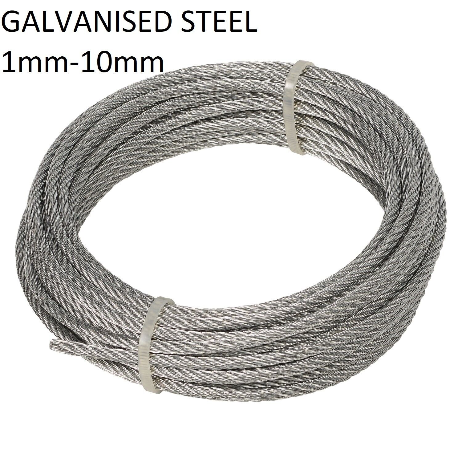Galvanised Steel Wire Rope Metal Cable Rigging 7 x 7 1mm 2mm 3mm 4mm 5mm 6mm 8mm - Image 3