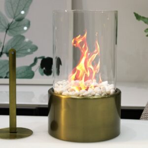 Bioethanol Tabletop Fireplace Bio Ethanol Table Top Fire Round Burner Gold