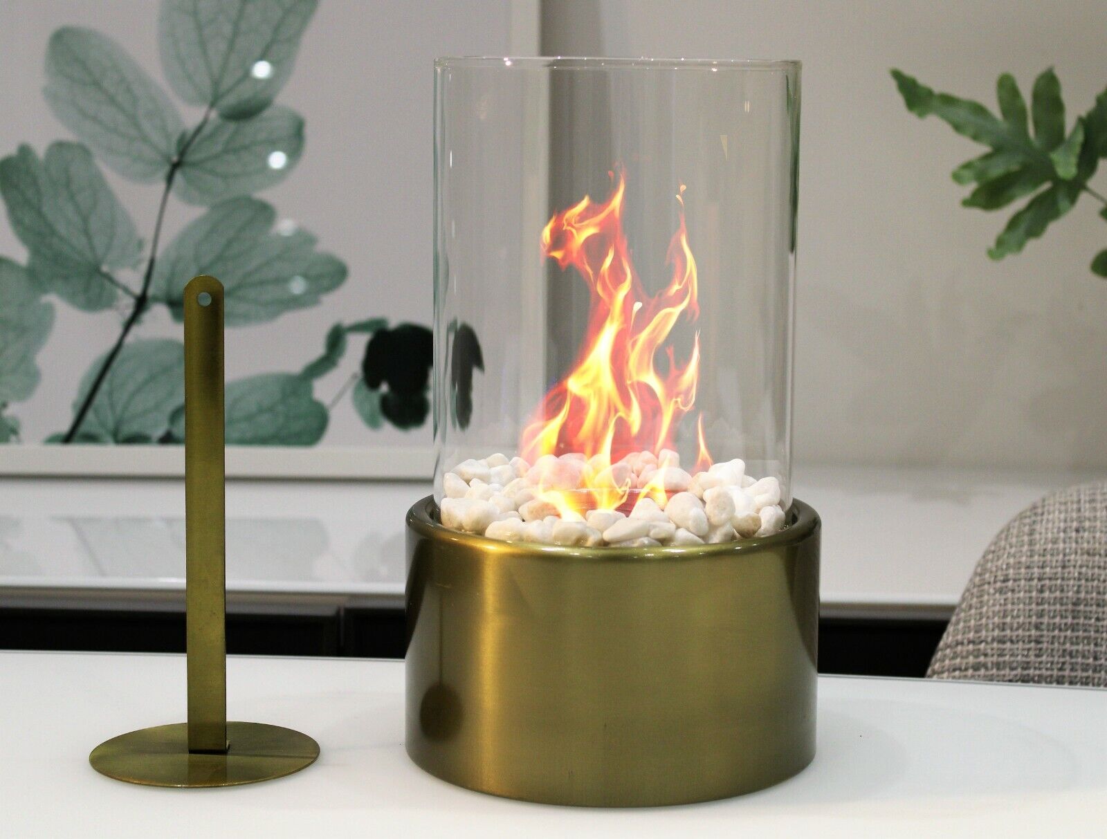 Bioethanol Tabletop Fireplace Bio Ethanol Table Top Fire Round Burner Gold