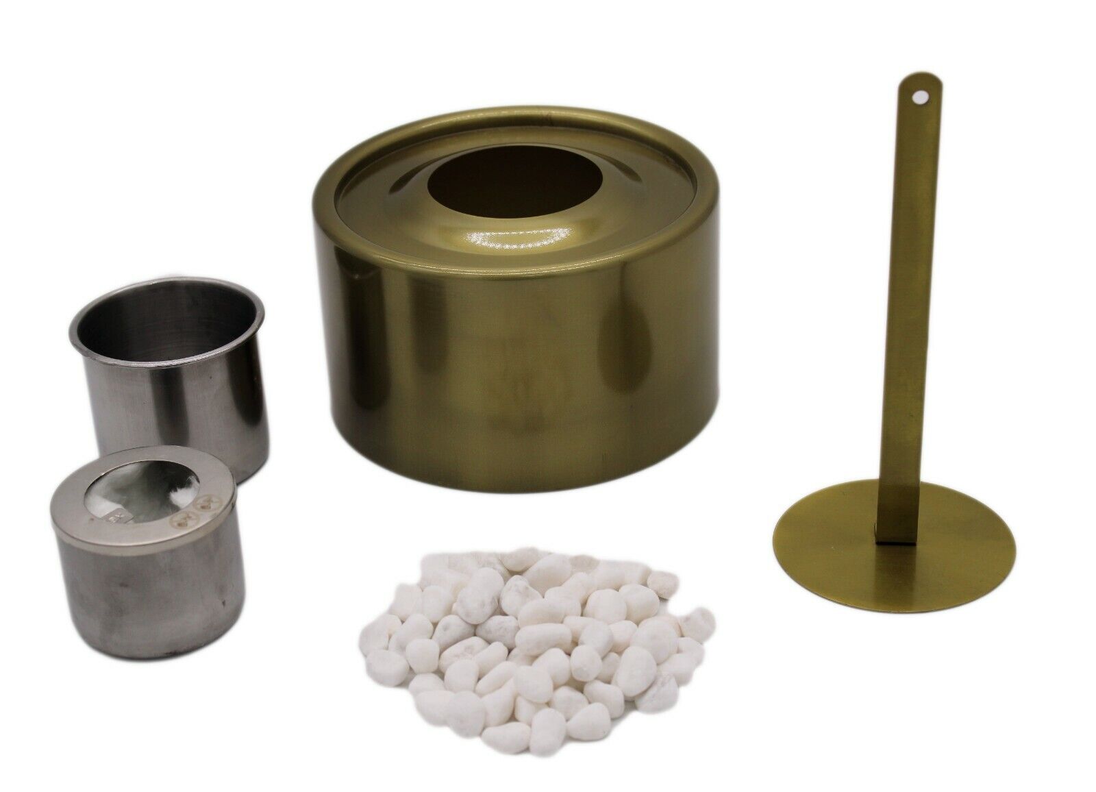 Bioethanol Tabletop Fireplace Bio Ethanol Table Top Fire Round Burner Gold - Image 5