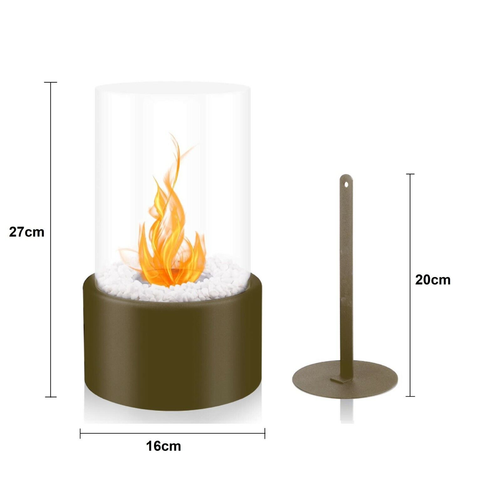 Bioethanol Tabletop Fireplace Bio Ethanol Table Top Fire Round Burner Gold - Image 6