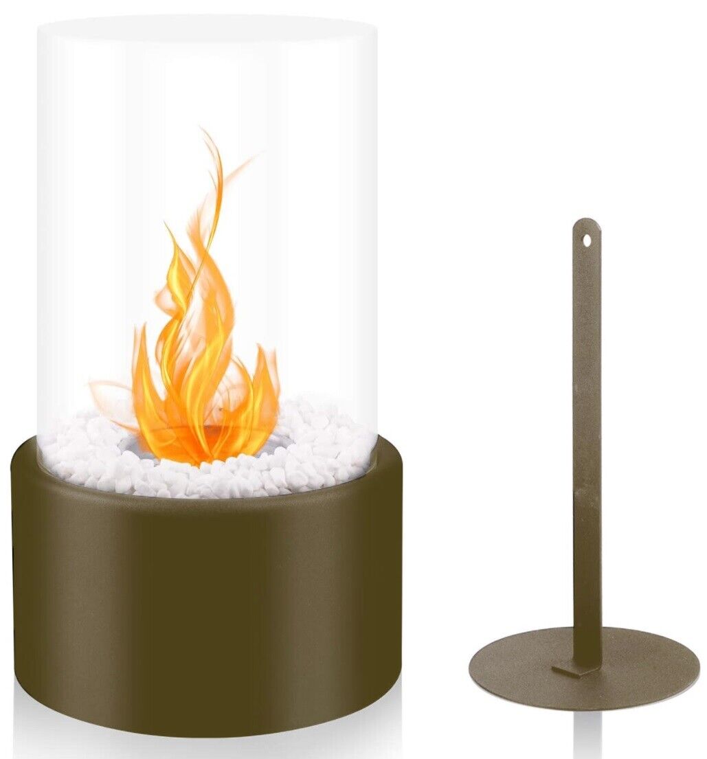 Bioethanol Tabletop Fireplace Bio Ethanol Table Top Fire Round Burner Gold - Image 7