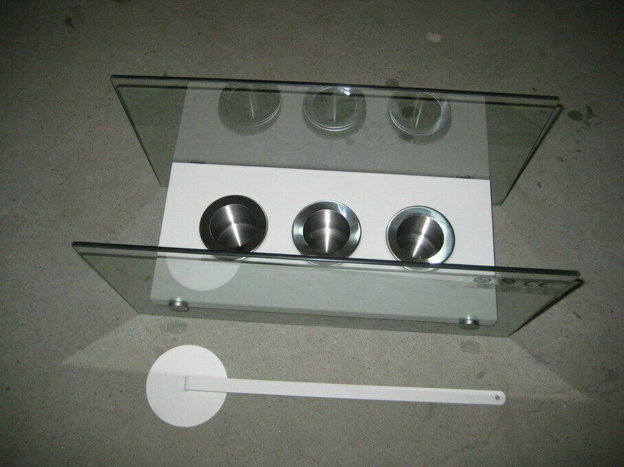 Bio Ethanol Fireplace Glass Burner Fire Bioethanol VIC3 White Tabletop Indoor - Image 2