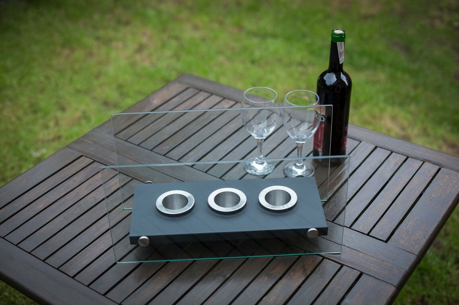 Bio Ethanol Table Fireplace Indoor Outdoor Glass Burner Fire Bioethanol VIC3 - Image 4