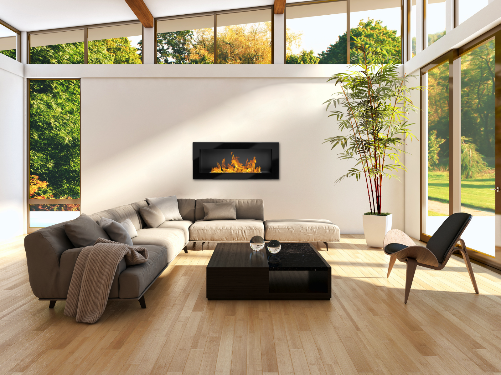 Bio-Ethanol Fireplace Biofire Professional 900 x 400 High Gloss Black DAMAGED - Image 11