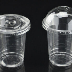 Smoothie Milkshake Cups Lids 10oz 12oz 15oz Clear Plastic Domed Disposable
