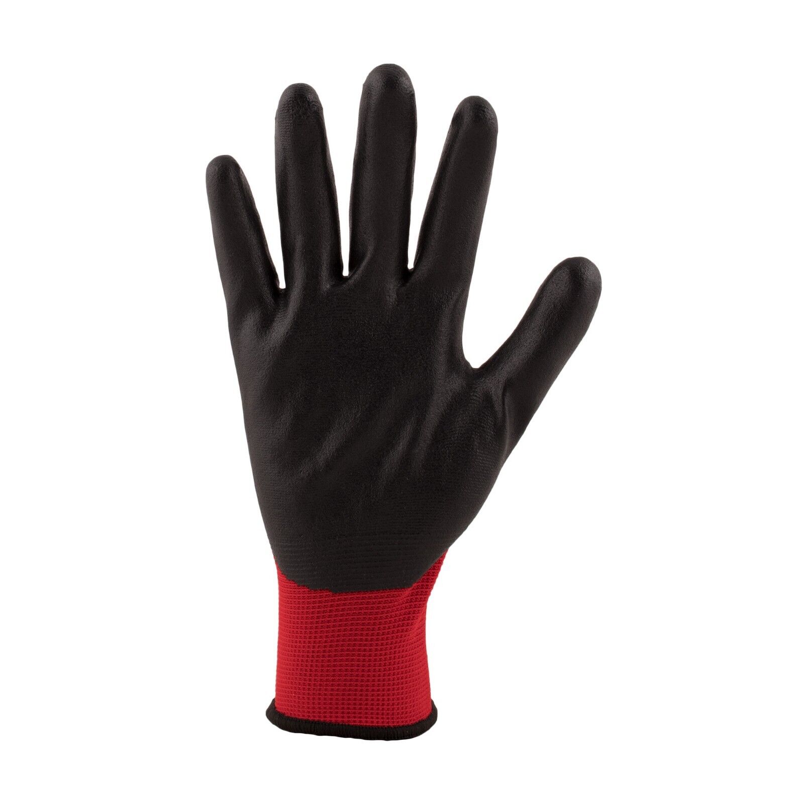 WORK GLOVES RED BLACK NYLON PU COATED BUILDERS MECHANIC CONSTRUCTION GARDENING - Image 5