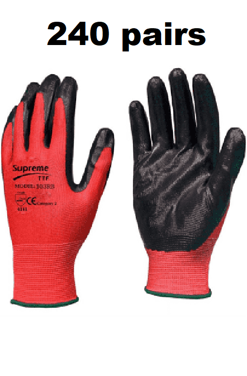 WORK GLOVES RED BLACK NYLON PU COATED BUILDERS MECHANIC CONSTRUCTION GARDENING - Image 17