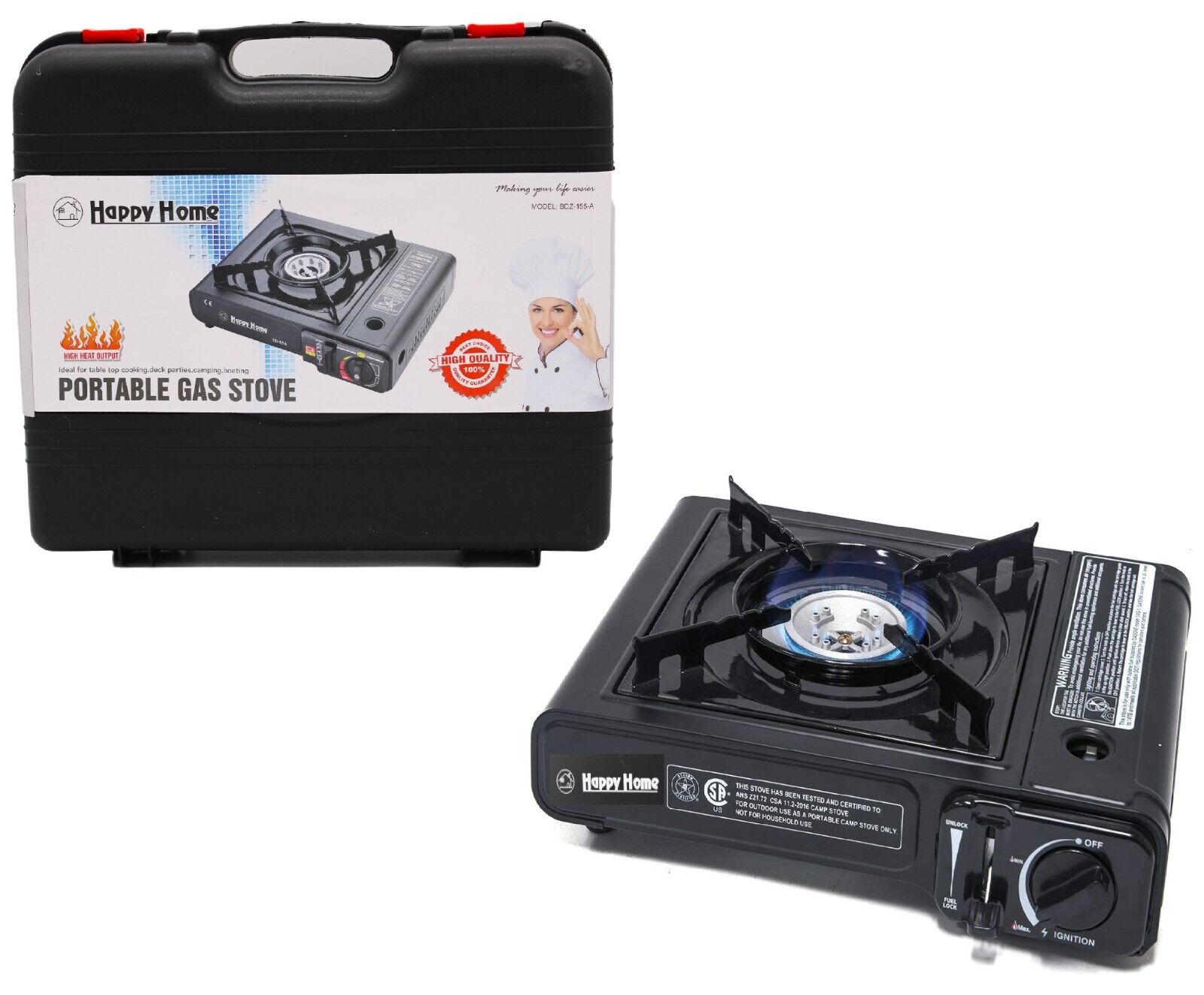 Portable Camping Gas Cooker Burner Stove Butane with Carry Case + 4 Butane Cans - Image 7