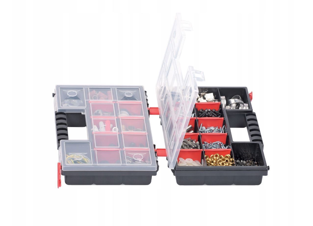 Duo Compartment Storage Tandem Organiser Case Tool Box Adjustable Dividers - Image 2
