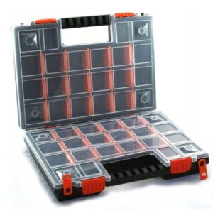 Duo Compartment Storage Tandem Organiser Case Tool Box Adjustable Dividers