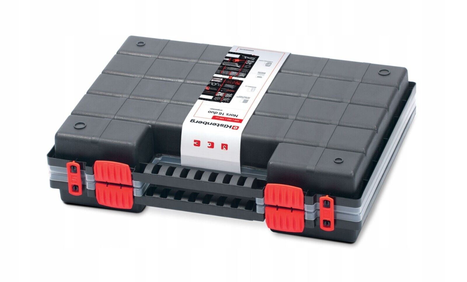 Duo Compartment Storage Tandem Organiser Case Tool Box Adjustable Dividers - Image 21