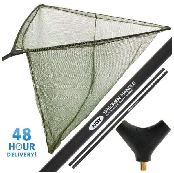 42" Carp Fishing Landing Net + NGT 2m New Landing Net Handle Green Mesh