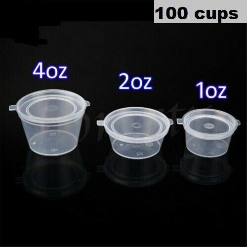 Clear Hinged Lid Plastic Single Use Sauce Containers Cups Pot Tub Deli Takeaway - Image 6