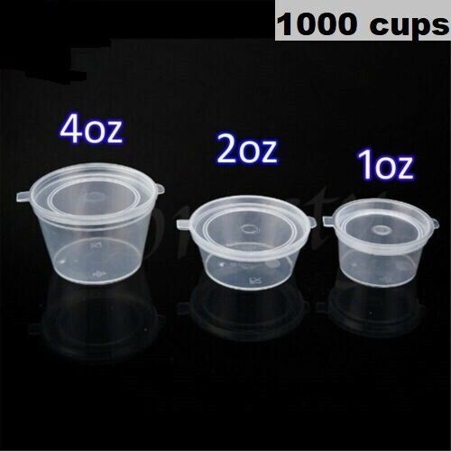 Clear Hinged Lid Plastic Single Use Sauce Containers Cups Pot Tub Deli Takeaway - Image 9