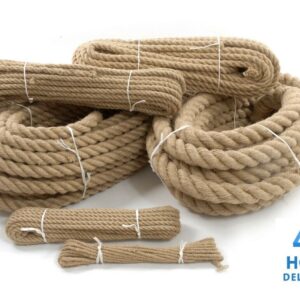 Hessian Jute Natural Rope Twisted Braided Decking Garden Boating Sash 6mm - 50mm