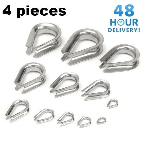 GALVANISED THIMBLE THIMBLES WIRE CABLE ROPE CABLE CLIPS CLAMPS 2mm - 6mm - Image 5