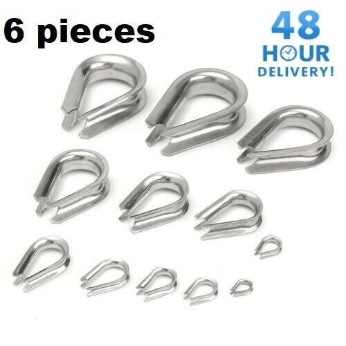 GALVANISED THIMBLE THIMBLES WIRE CABLE ROPE CABLE CLIPS CLAMPS 2mm - 6mm - Image 6