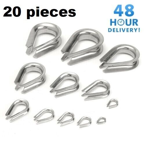 GALVANISED THIMBLE THIMBLES WIRE CABLE ROPE CABLE CLIPS CLAMPS 2mm - 6mm - Image 9