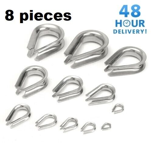 GALVANISED THIMBLE THIMBLES WIRE CABLE ROPE CABLE CLIPS CLAMPS 2mm - 6mm - Image 7