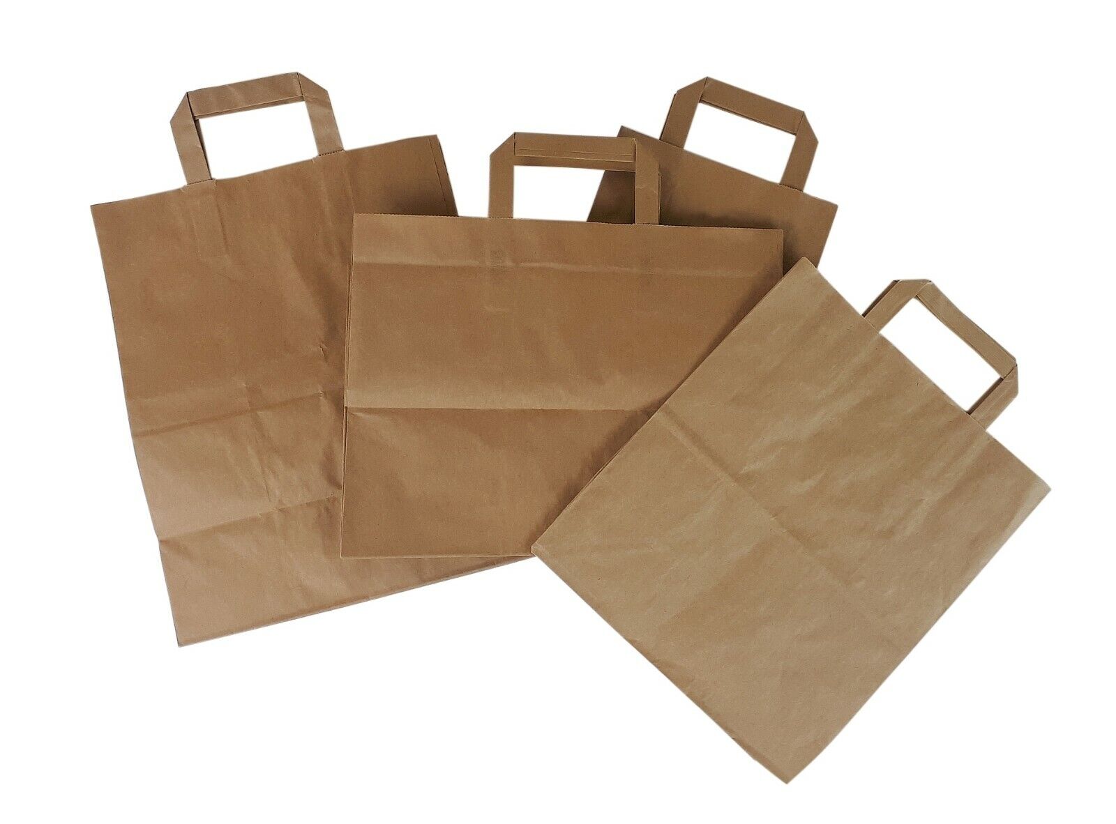 KRAFT PAPER BROWN & WHITE SOS FOOD CARRIER BAGS WITH HANDLES PARTY TAKEAWAY ETC - Image 7