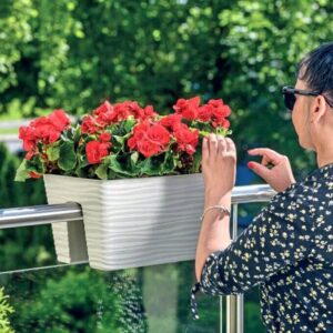 Flower Bridge Hanging Planter Plant Pot Fence Railing Balcony Decking Garden Pot