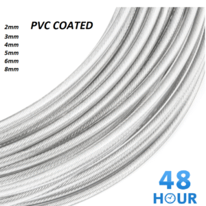 Steel Wire Rope Metal Cable Rigging 7x7 PVC Plastic COATED 2,3,4,5,6,8mm