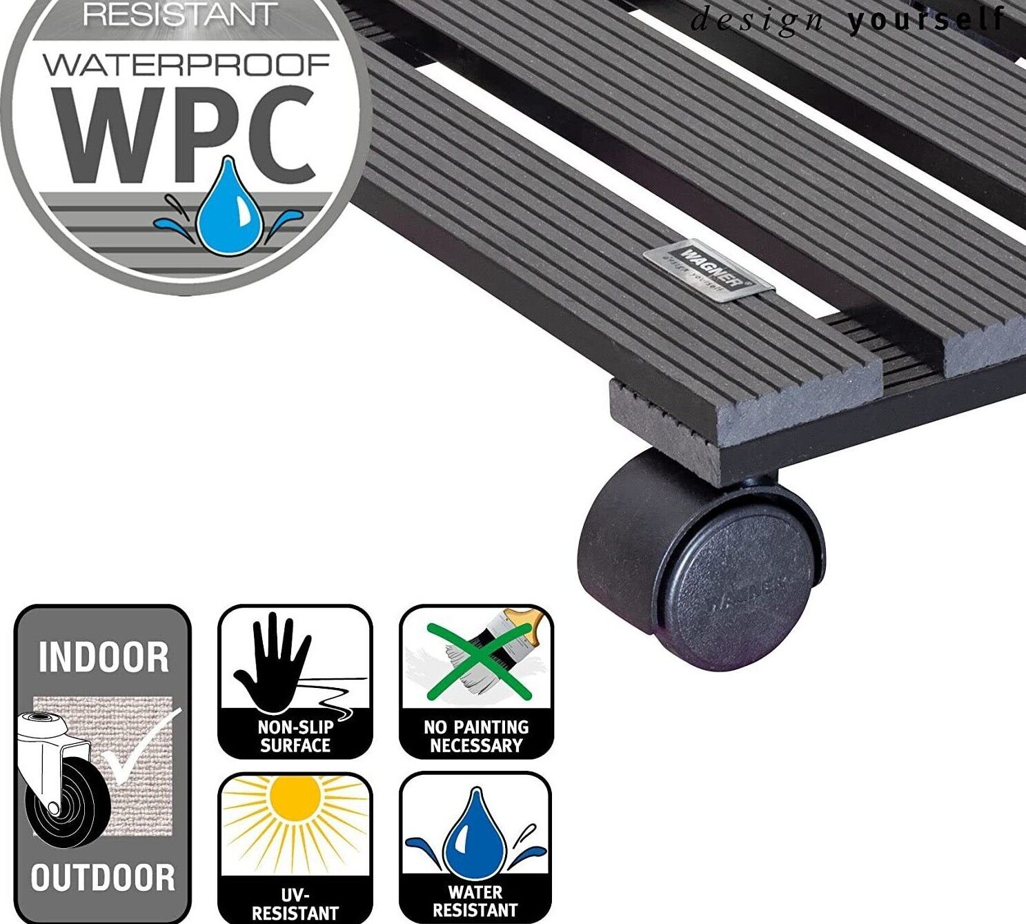 Potted Plant Pot Stand Mover on Wheels Outdoor Garden Flower Caddy Holder - Image 18