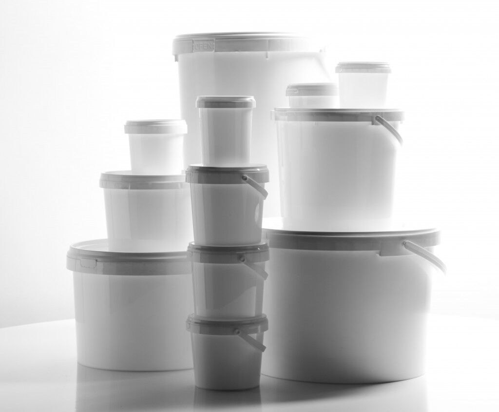 Plastic Buckets Tubs White Transparent Tamper Evident Lids 0.5L 1L 3L 5L 10L 25L - Image 2