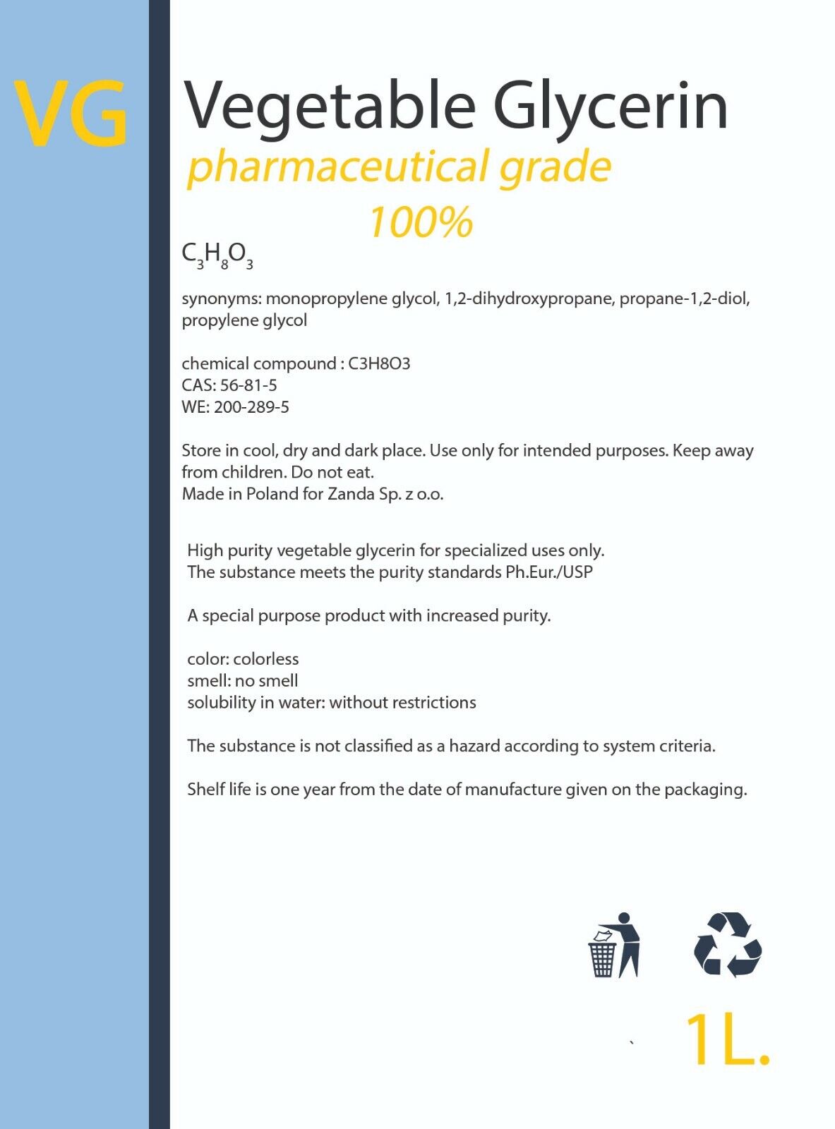 Vegetable Glycerine / Glycerol, USP Food & Cosmetic Grade, Kosher, 8 Sizes - Image 3