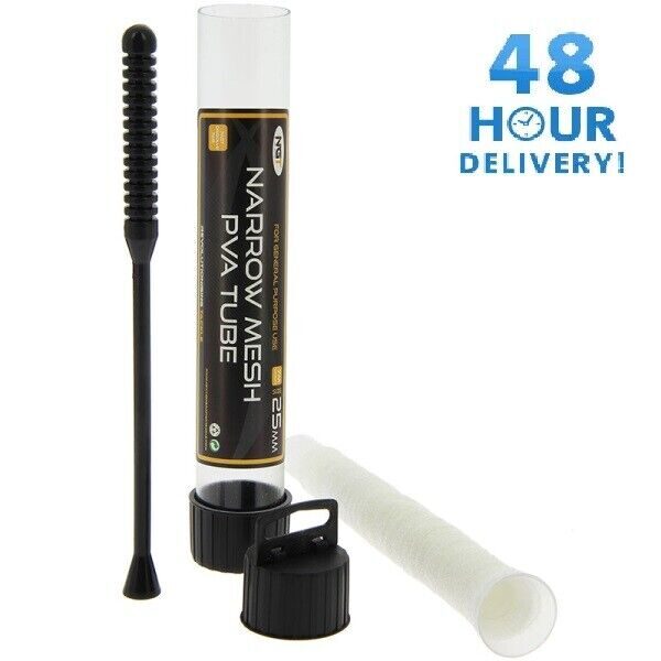 NGT PVA mesh with Tube and Plunger  - Narrow (25mm) 7m, NEW Carp Fishing 25mmx7m