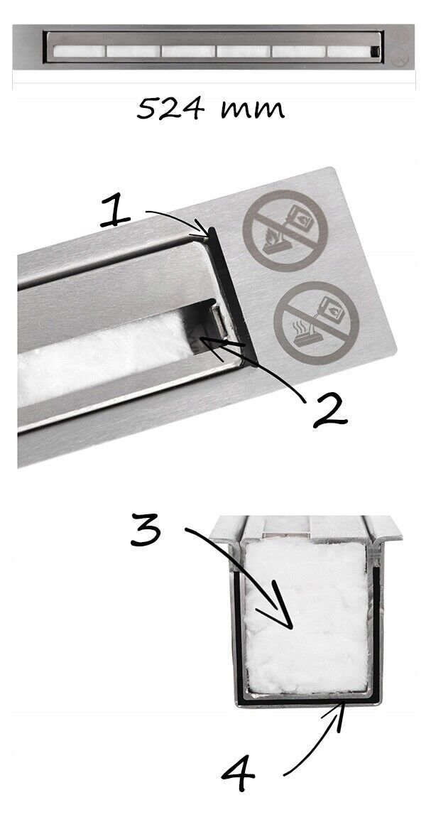 Bioethanol Wall mounted Fireplace White Gloss Bio Ethanol 800mm 80cm glass fuel - Image 11