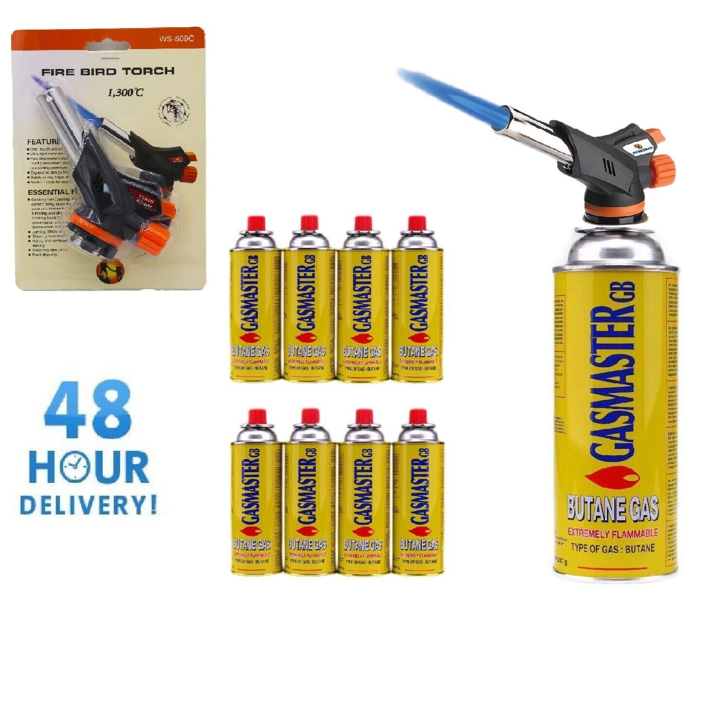 BUTANE BLOW TORCH or FLAMETHROWER WEED BURNER WELDING GAS IGNITION SOLDERING