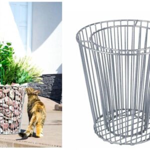 Flower Gabion Garden Pot Planter Modern Bed Rock Basket Galvanised Steel Rino