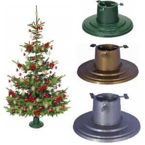 Christmas Tree Stand With Reservoir - Modern Design Real Xmas Tree Gold Round