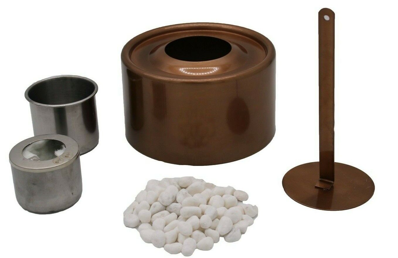 Bioethanol Tabletop Fireplace Bio Ethanol Table Top Fire Round Copper Bronze - Image 7