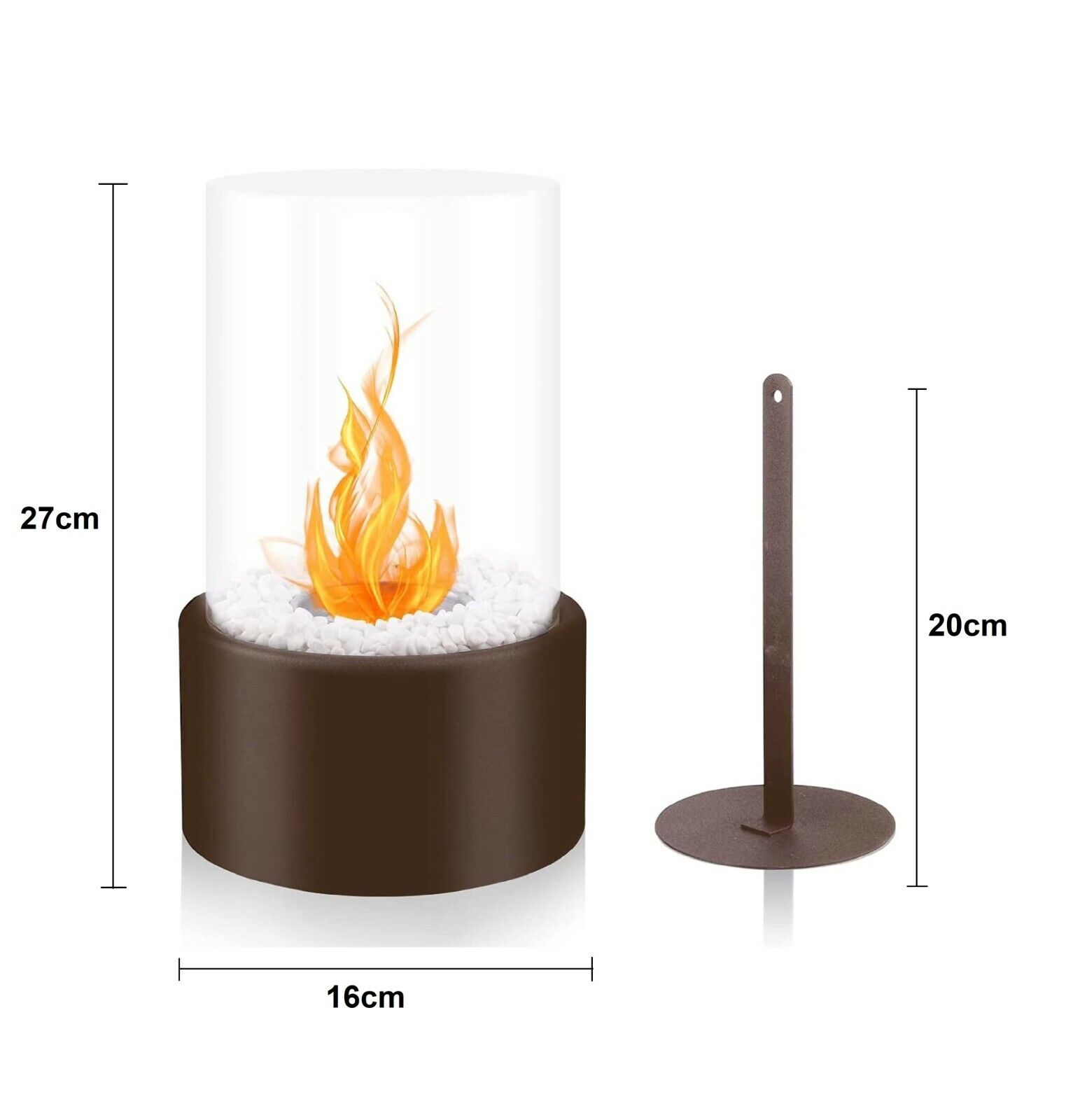 Bioethanol Tabletop Fireplace Bio Ethanol Table Top Fire Round Copper Bronze - Image 8