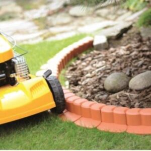 Garden Palisade Edging Border with Lawn Mower Ramp 4m - 3 Colours - Sturdy Solid