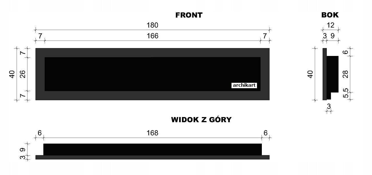 Bio Ethanol Fireplace Wall Mounted Black Matt 180 cm 1800 mm XXL DAMAGED - Image 3