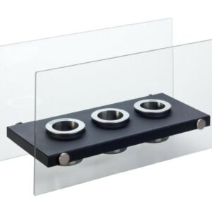 Bio Ethanol Table Fireplace Indoor Outdoor Glass Burner Fire Bioethanol VIC3 Black