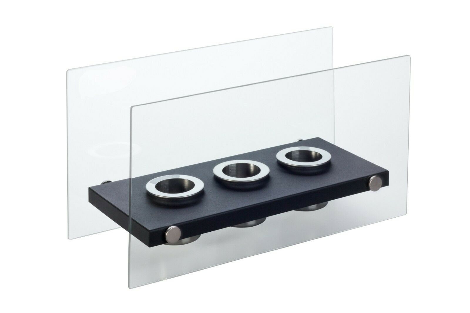 Bio Ethanol Table Fireplace Indoor Outdoor Glass Burner Fire Bioethanol VIC3 Black