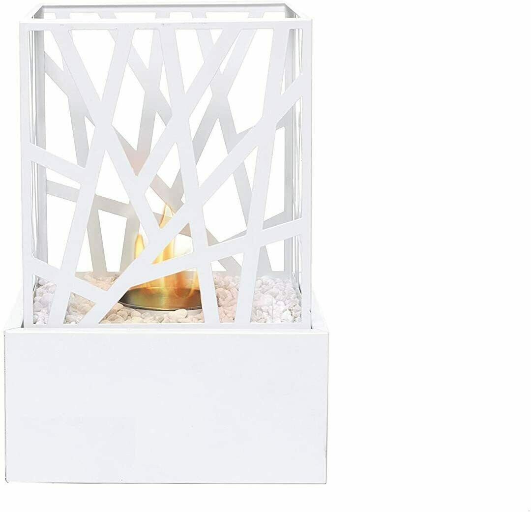 Tabletop Bio Ethanol Fireplace Indoor Outdoor Camping Top Burner Fire Funky White - Image 2