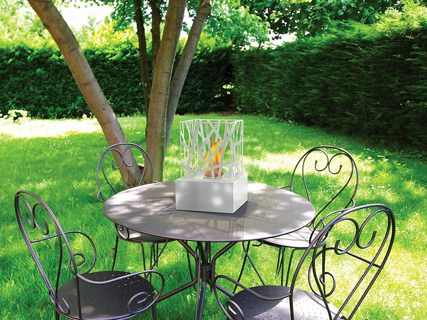 Tabletop Bio Ethanol Fireplace Indoor Outdoor Camping Top Burner Fire Funky White - Image 4