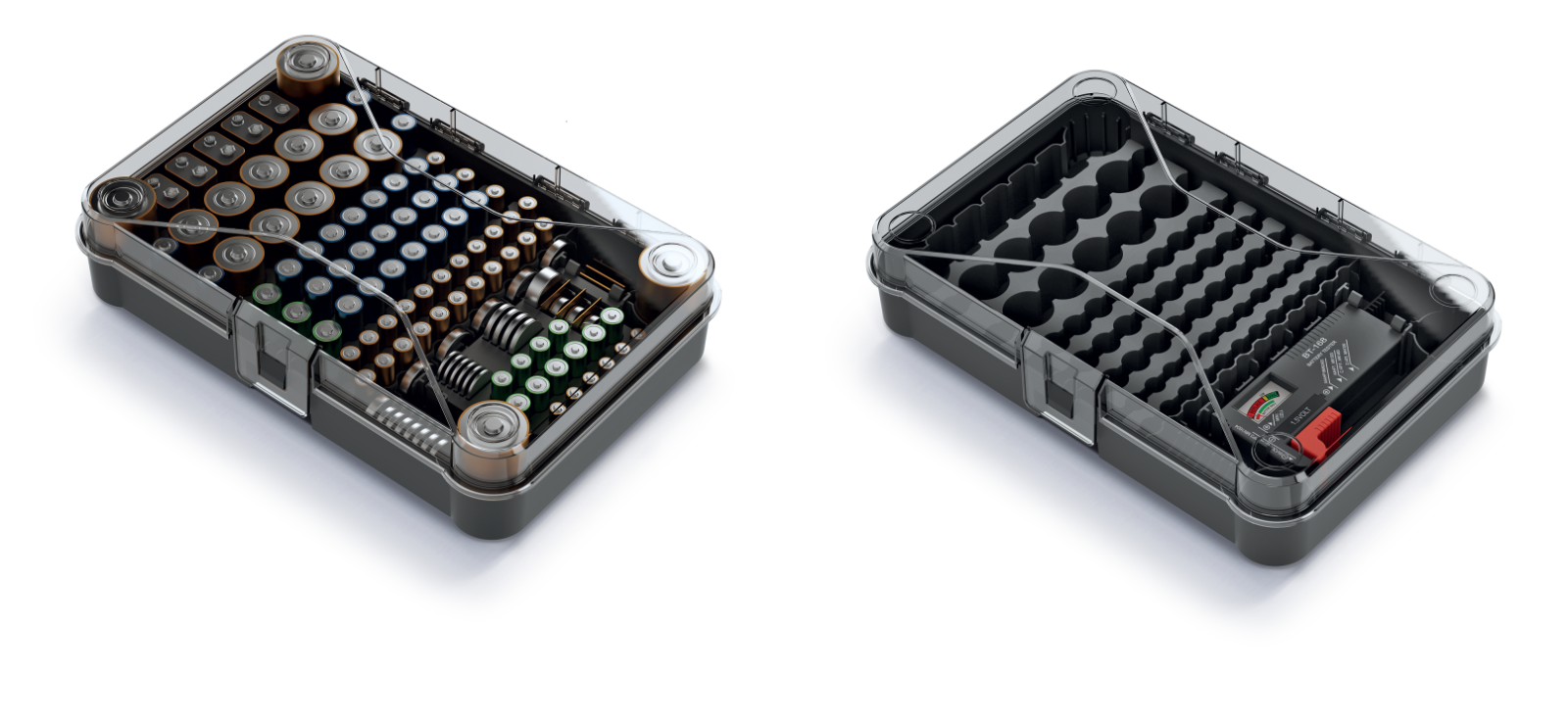 Battery Organiser Storage Case Bag Box Holder AA AAA C D 9V Tester 2 Options